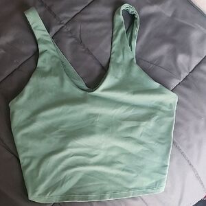 All in Motion Green Fitted Crop Tank Top